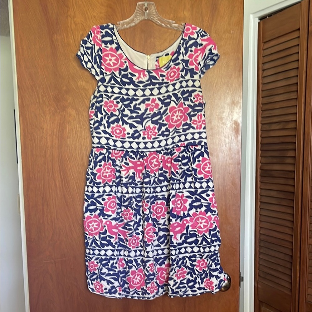 Pink and Blue Flutter Sleeve Sundress
